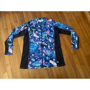 Spacefish Army Full Zip Women's Rashguard Cosmic Whale Size 3XL